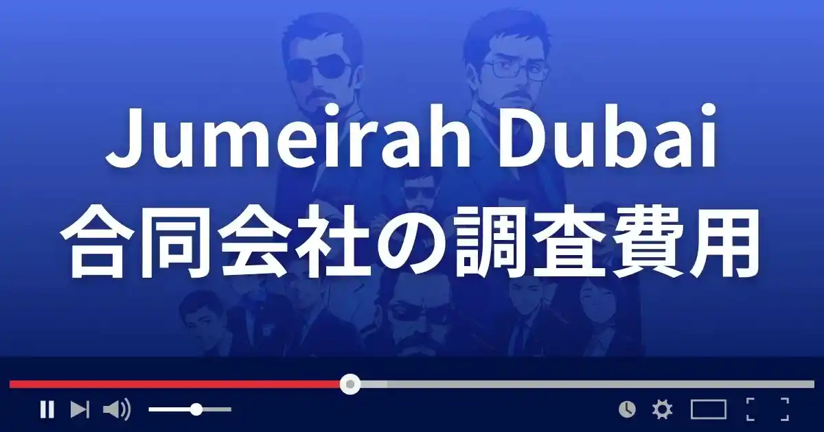 Jumeirah Dubai合同会社の調査費用